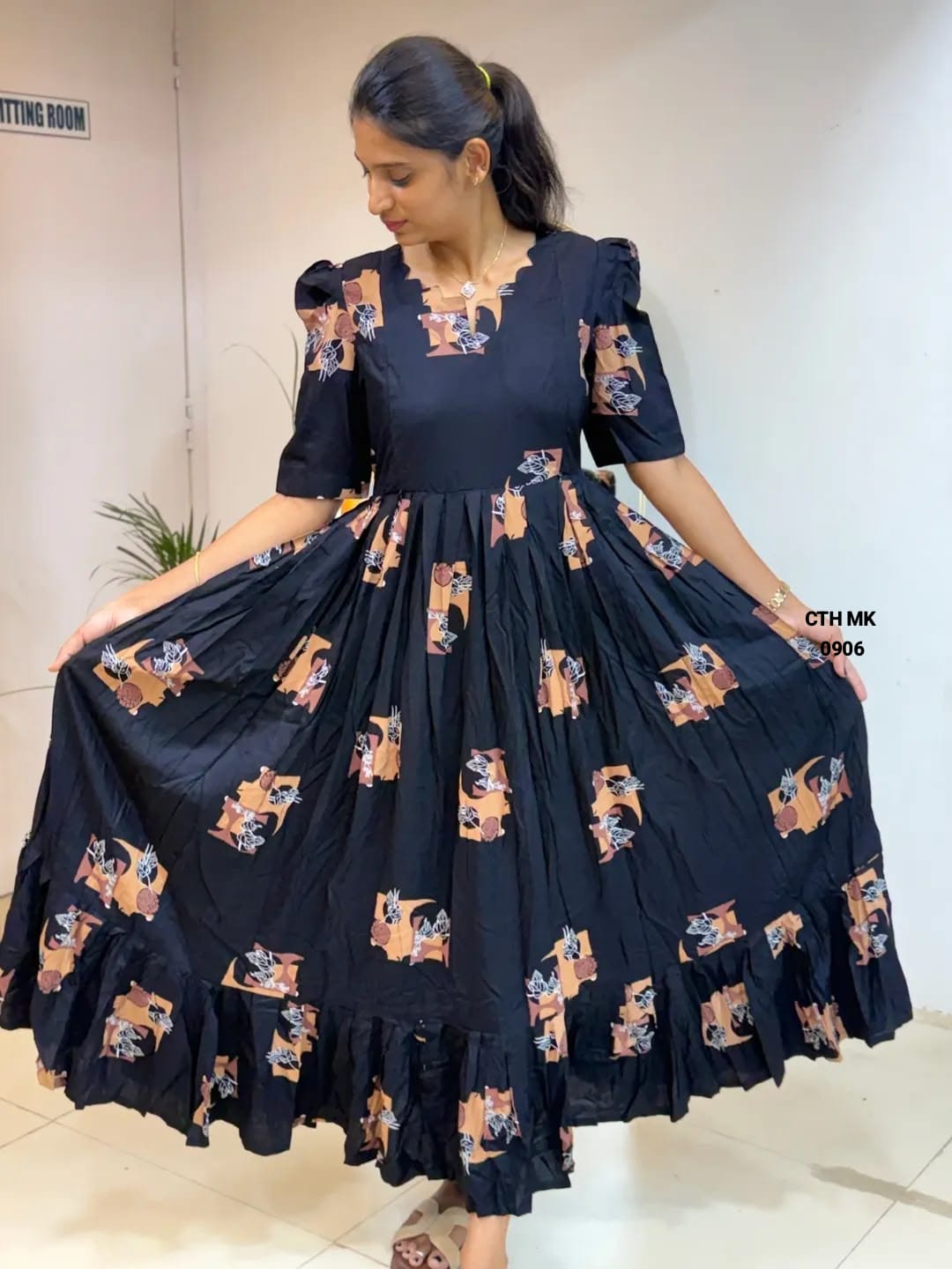 Summer Bloom Soft Cotton Midi Gown